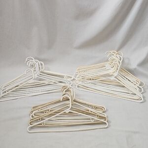 Set of  40 White and Cream  Plastic Hangers